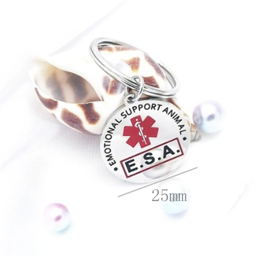 Stainless Steel Pet Necklace Medical Assistance Emotional Support ESA Dog Tag