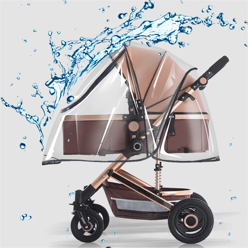 Baby Stroller Rain Cover EVA Universal Baby Stroller Rain Cover Children Car Windshield Waterproof Front Zipper U-shaped Large Opening Enlarged Thickened