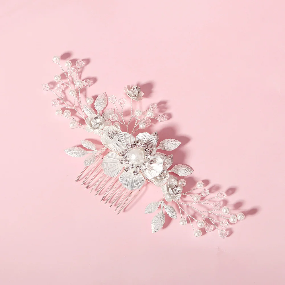 S9064b2f4d445491c82dbc3fa274f41e0A Bridal Wedding Hair Accessories Crystal gold Silver Color Hair Combs for Women Bride Headpiece Party Jewelry Bridesmaid Gift Mallzona