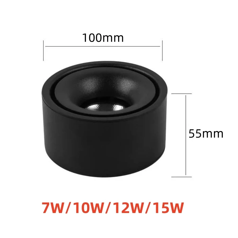 Led 통 천장 조명 AC220V 7W 10W 12W 15W 스포트 라이트 표면 장착 램프 욕실 주방 실내 조명