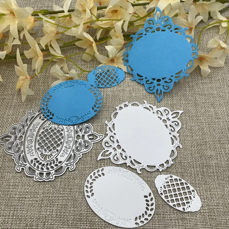

Lace oval corner frame Metal Cutting Dies Stencils For DIY Scrapbooking Decorative Embossing Handcraft Die Cutting Template Mold