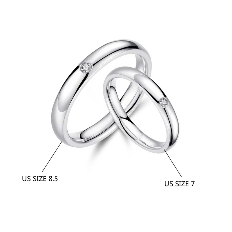 2Pieces Women Simple Joint Wedding Band Rings For Women Girls Personalised Engagement Ring Valentine's Day Gift US 8.5/7 6