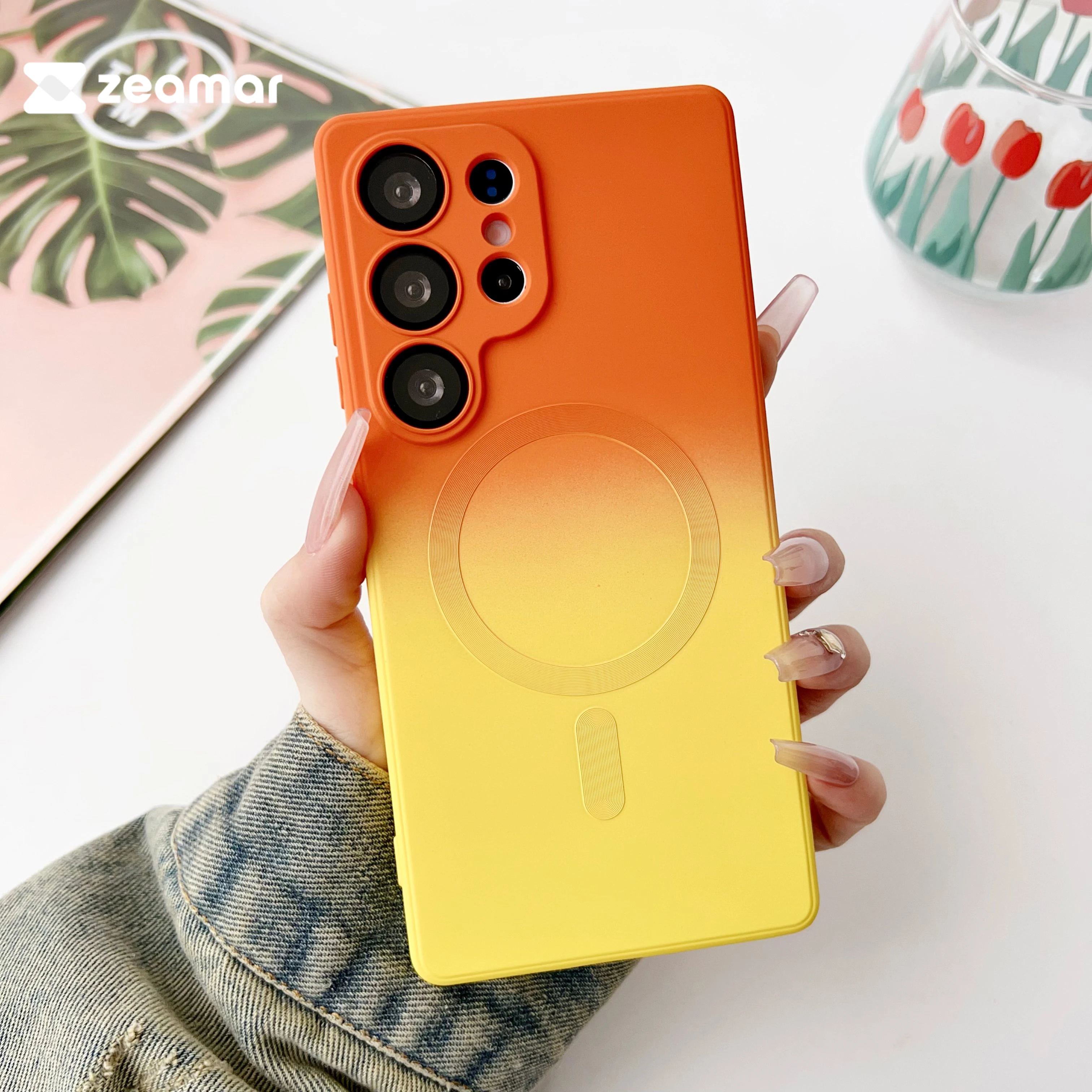 Gradient Silicone Magnetic Shockproof Phone Case Cover