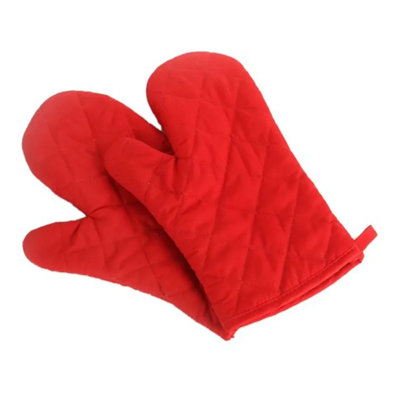 1PC Oven Mitts Heat Resistant Microwave Oven Glove Cotton Linen Baking BBQ Non-slip Oven Mitts Kitchen Cooking Supplies Tools