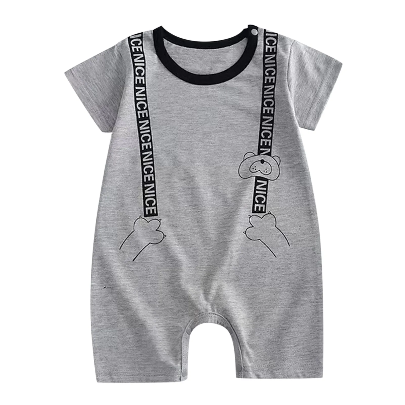 Size 6 Boys Warm Pajamas Infant Newborn Children Baby Boys Girls Cartoon Romper Short Sleeve Cute Animals Baby Zip Romper