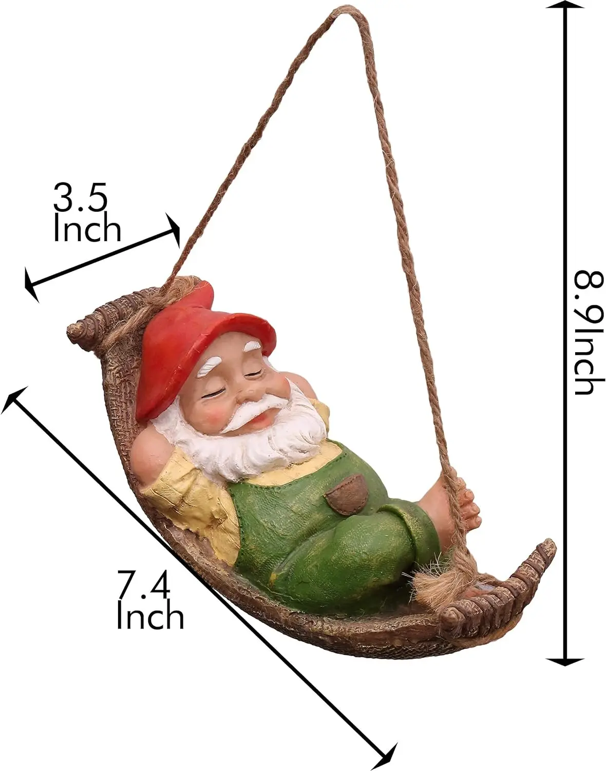 Outdoor Garden Yard Decoration Hanging Cute Gnome Dwarf Statue