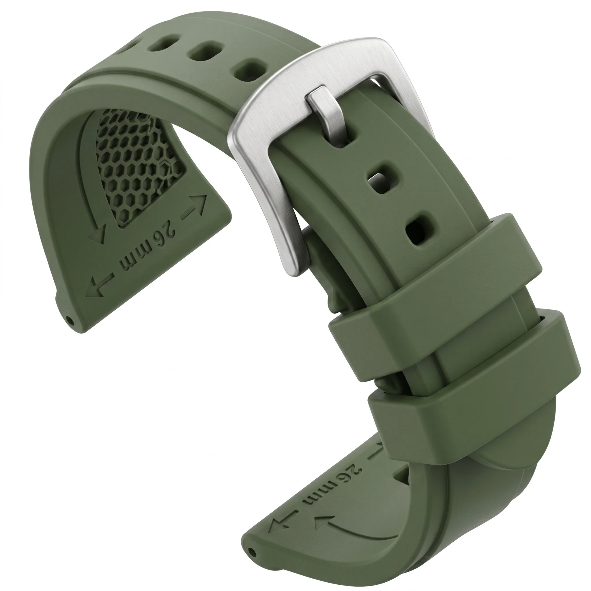 Premium Waterproof Silicone Sport Watch Band - Soft Rubber Dive Strap