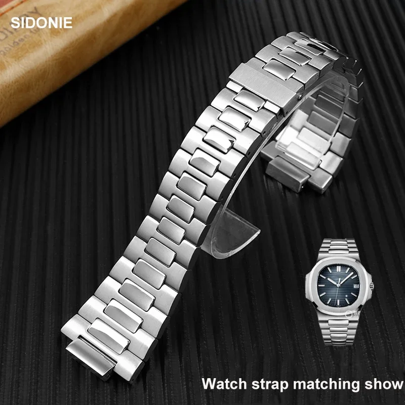 

Watch accessories Band for Patek Philippe Nautilus 5711/5726 fine steel watch strap male convex stainless steel Bracelet 25*13mm
