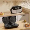 Waffle Maker 6 Inch, 1400W Belgian Waffle Maker for Breakfast and Snacks, Stainless Steel Waffle Iron with Nonstick Plate 6