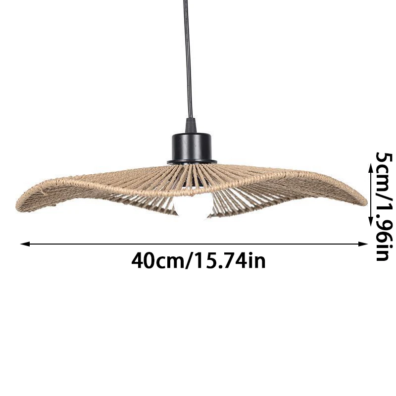 Handmade Rattan Woven Chandelier Lampshade Geometric Lamp Shade Hanging Pendant Vintage Light Cover Restaurant Hotel Decoration rattan lamp shade lamp shade