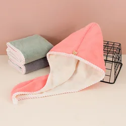 Super - Absorbent Quick - Dry Microfiber Hair Towel - Double - Layered (White Pink)