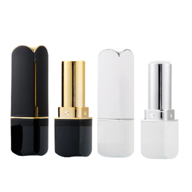 

Empty Lipbalm Tube 12.1mm Black White Square Lipstick Tube Portable Cosmetic Container Lip Balm Packing Refillable Bottle 30pcs