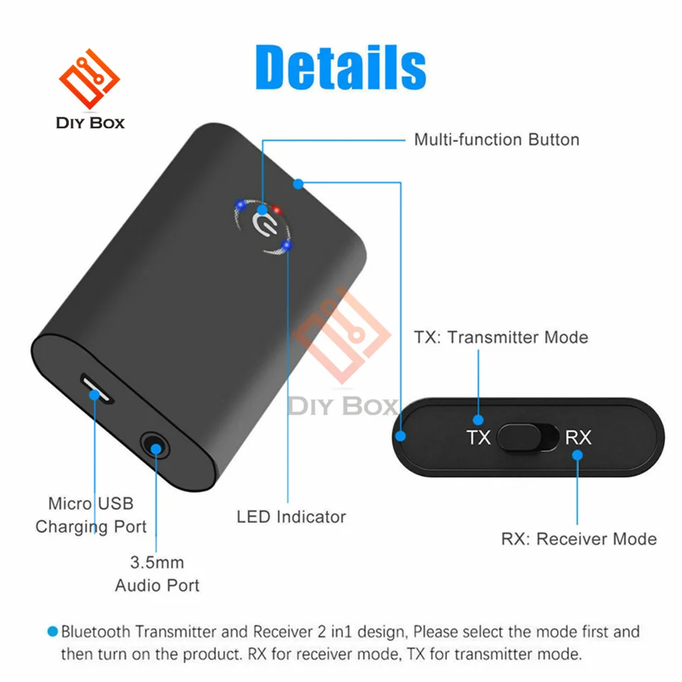 2 In 1 Bluetooth 5.4 Ricevore Audio Trasmettore HiFi Stereo