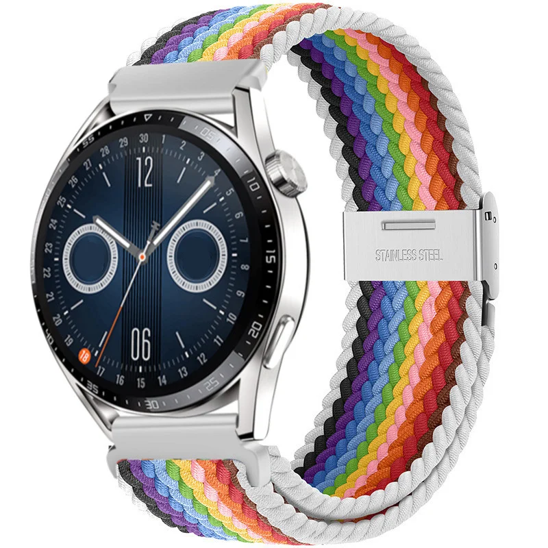 Nylon Watch Strap with Magnetic Buckle and Metal Adjustment Band, 22mm/20mm