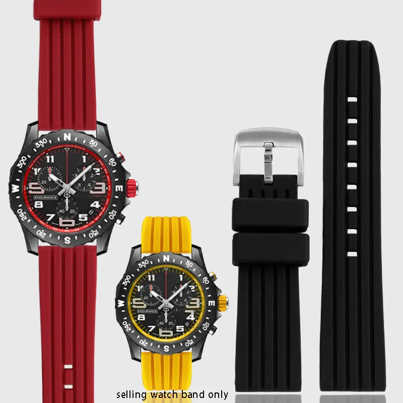 Cinturino In Silicone Morbido 22Mm Per Cinturino Breitling Avenger Challenger Giallo Lupo Super Ocean Culture Bracciale Da Uomo Con Cinturino