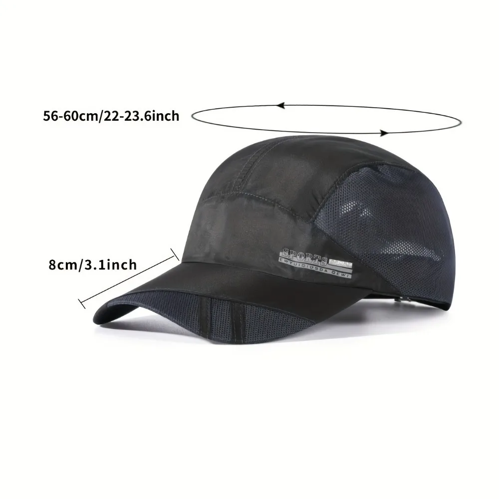 Summer Sun Hat for Men Women Running Fishing Mesh Quick Dry Sports Golf Cap Unisex UV Protection Baseball Caps Men's Peaked Cap 3