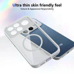 Luxury Magnetic Wireless Charging Clear Shockproof Phone Case - Poco F8 ultra (GRAY)
