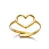 89715-c02650.jpg Bagues géométriques en acier inoxydable pour femmes, Texture minimaliste, couleur or, ouverture de Couple, bijoux esthétiques de mariage et de noël