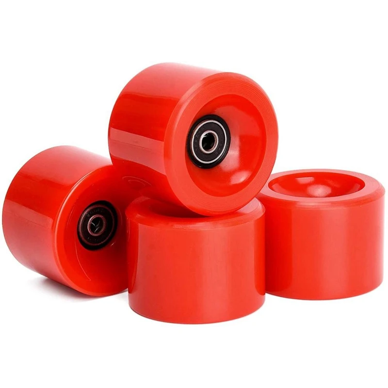 

Set of 4 Wheels 70mm 78A Offset Hub Solid Longboard Wheels with ABEC 9 Black Bearing Riding Longboarding Wheels,Red