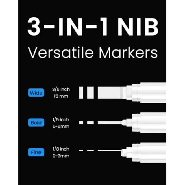 Thick Jumbo Poster Markers: 3 Pcs 15mm Wide Tip Large Acrylic Paint Pens Big Permanent Markers Calligraphy Marker for Rock Pain