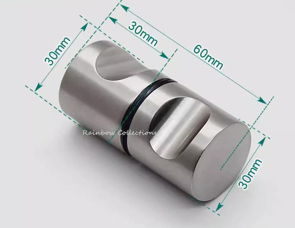 Maniglia Porta Doccia In Acciaio Inox - Pomello Rotondo Per Porte Vetro 6-18 Mm - Con Guarnizione Gomma