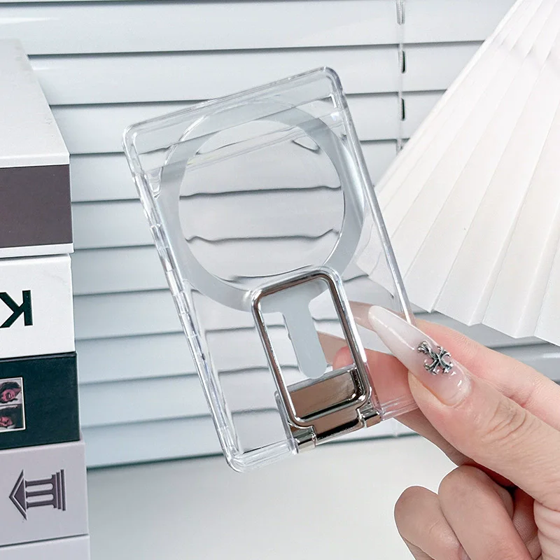 Soporte Magnético para Teléfono con Ranura para Tarjetas, Transparente, Desmontable, Ultra Delgado, Compatible con MagSafe para iPhone
