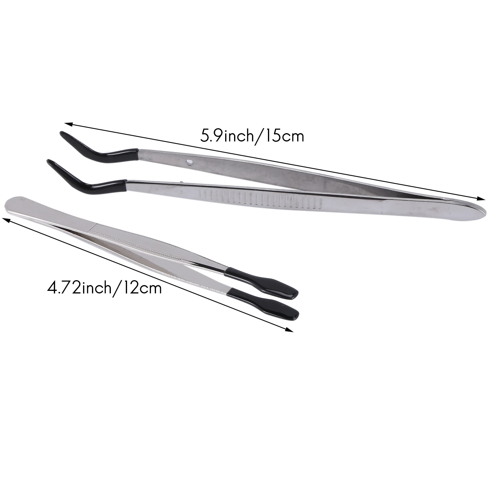 4 Pcs of Rubber Tip Tweezers Set for Craft Laboratory Industrial