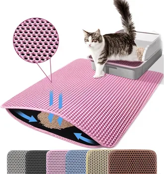 Cat Litter Mat Double Layer Pet Non Slip Big Pet Litter Box Filter MatWear Resistant Waterproof Anti-slip Cat Litter Mat 1