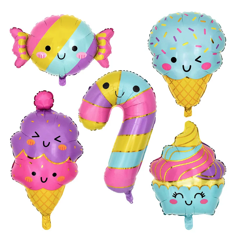 

1pcs Ice Cream Candy Cake Dessert Cartoon Foil Balloons Summer Birthday Party Decor Kids Toy Balloons Sweet Baby Shower Supplies