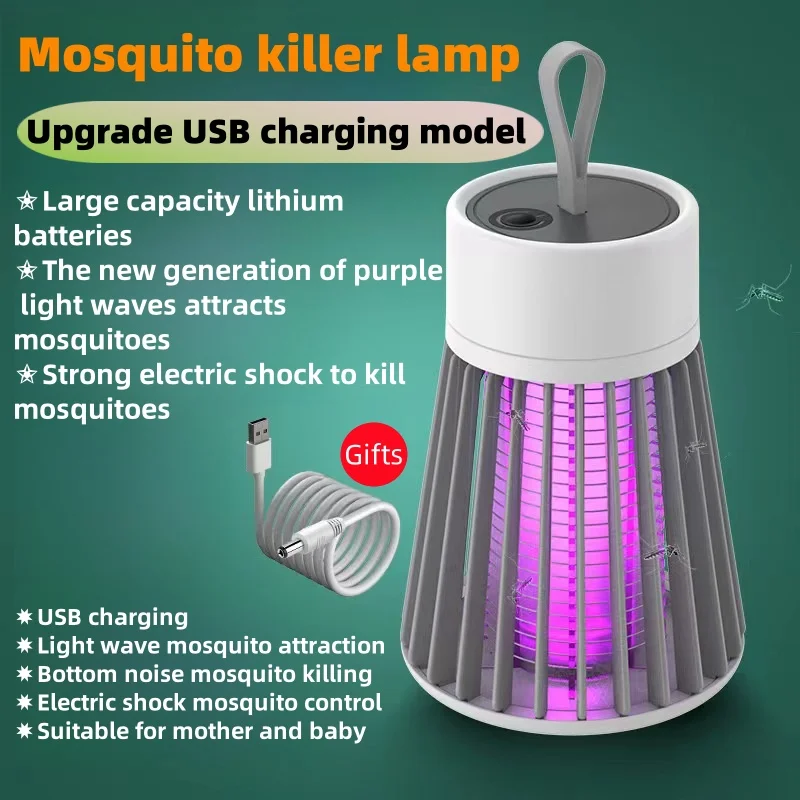 New Mosquito Lamp Electric Shock Mosquito Lamp Household Outdoor Camping Lamp Mosquito Catcher Three in One