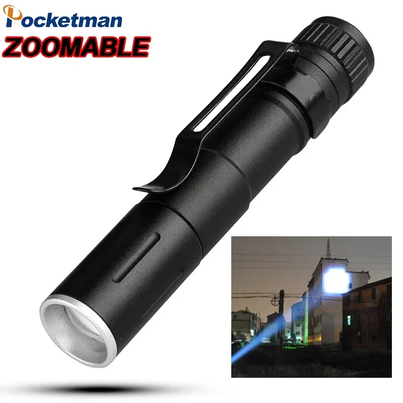 

Mini Flashlights Pocket Emergency Light Super Bright LED Flashlight Small Torch Pocket Waterproof Zoomable Flashlight