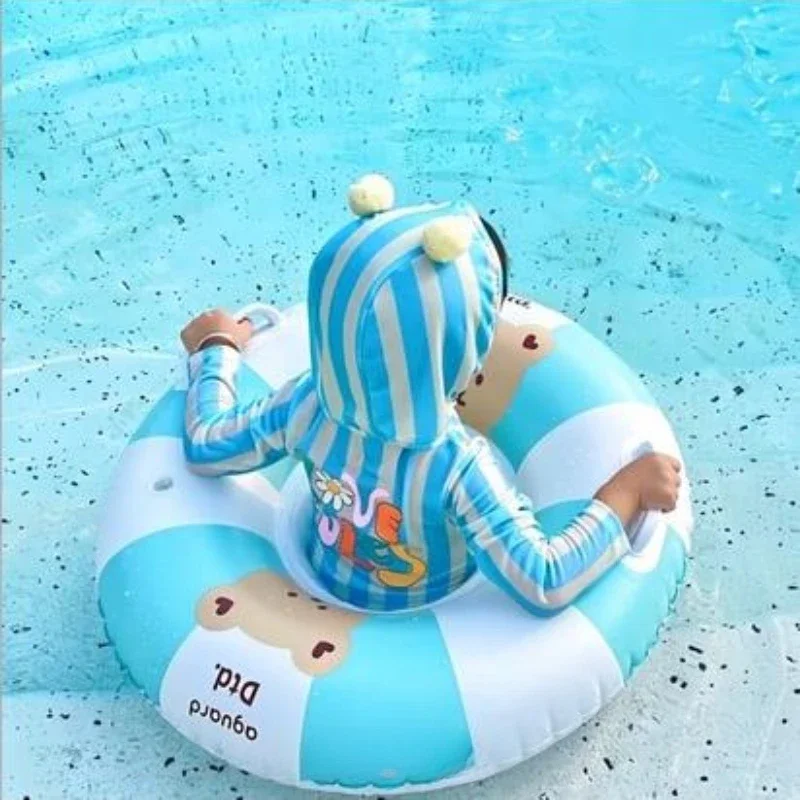 Baby Swimming Float Ring Toy Inflatable Swim Ring Floating Safty Seat with Canopy Kid Summer Water Pool Play Equipment Beach Toy
