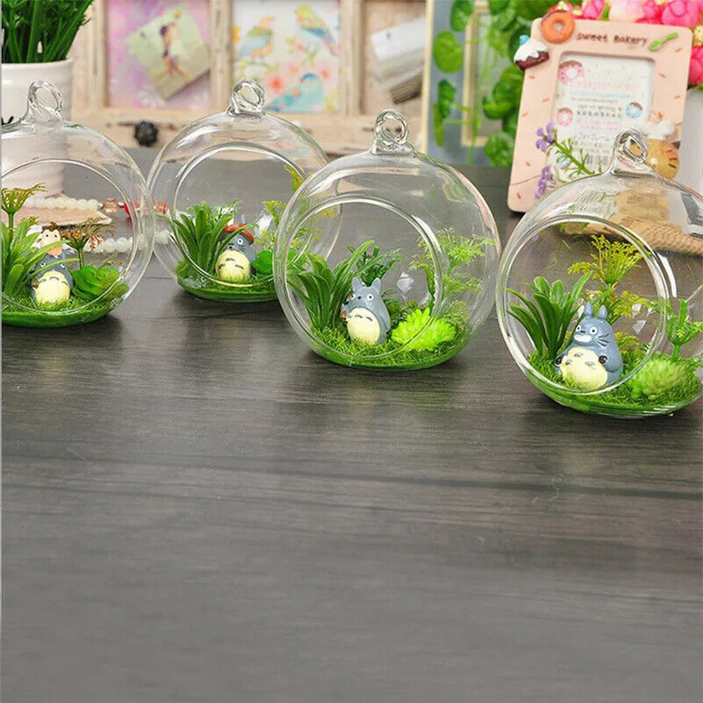 Hanging Glass Ball Garden Home Decoration Flat Bottom Flower Indoor Ornament Party Plant Pots Tealights Terrarium 6