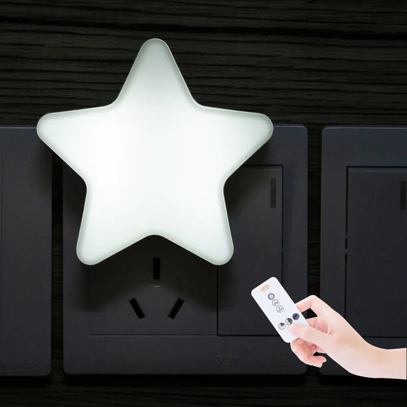 Mini Remote Control Sensor Light Star LED Night Light Sensor Control Bedside Wall Lamp Child Baby Star Sleep Night Light moon night light Night Lights