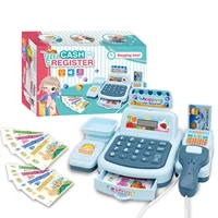 ZK30 Cash Register Toy with Scanner Lights Sounds Effect Interactive Kids Supermarket Checkout Toy for Children 1