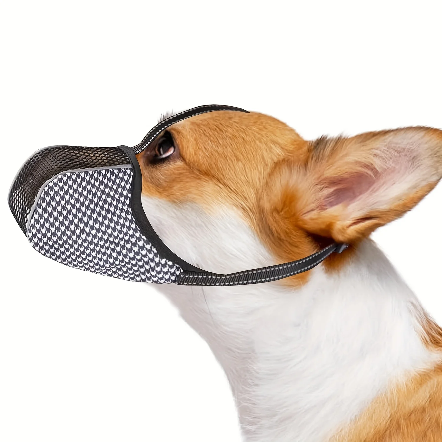 Soft Dog Muzzle for Small Large Dogs Mask Anti Biting Chewing Licking Breathable No Bark Mesh Printed Full Coverage Muzzles