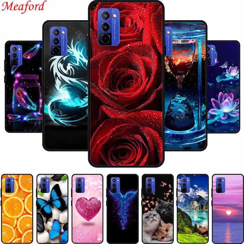Shockproof Black Silicone Phone Case with Bumper Protection - Soft Back Cover 6.75