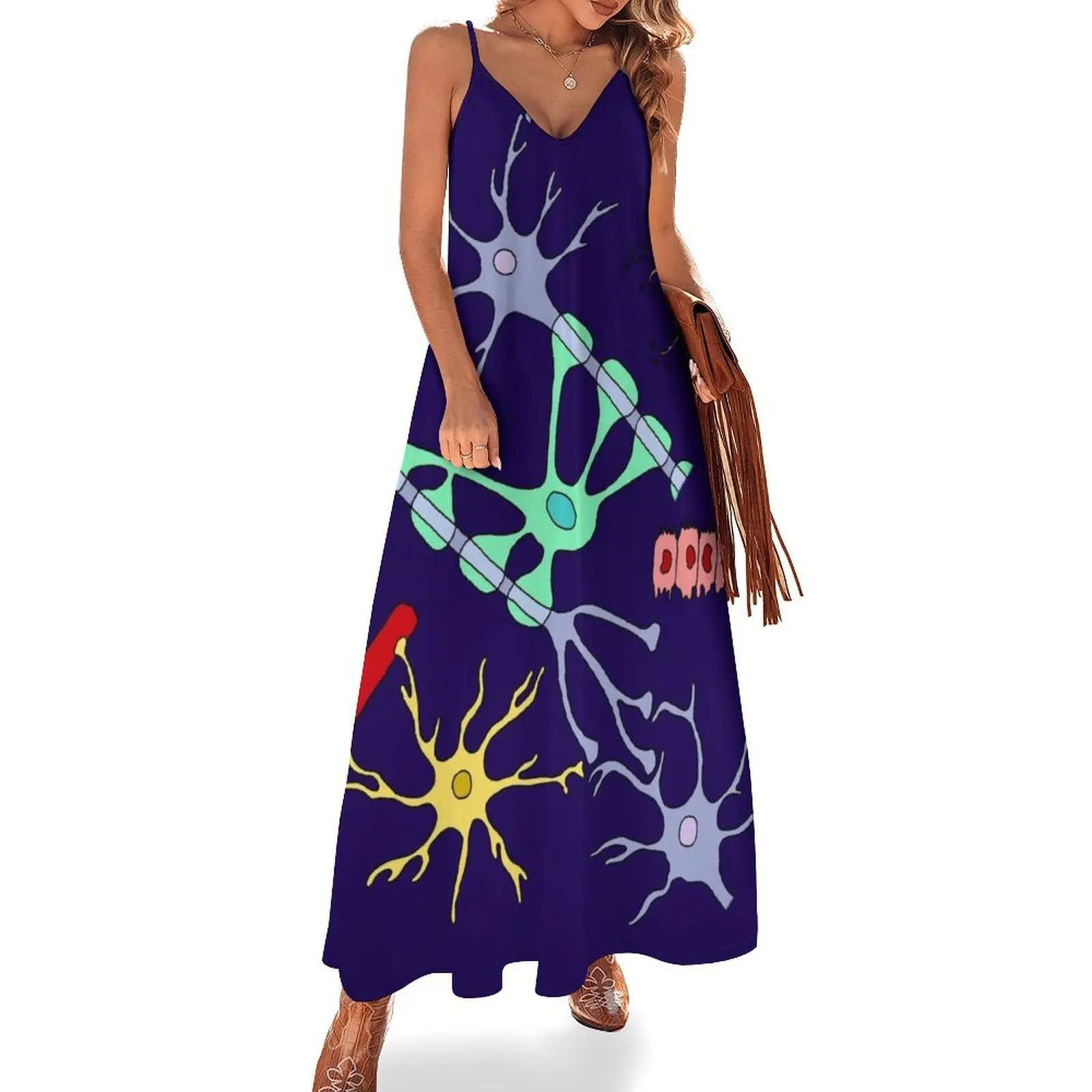 

Платье без рукавов с изображением нейронов и лилии, роскошное чувственное сексуальное платье для женщин, элегантные женские платья, распродажа одежды