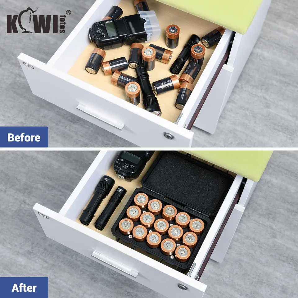 Pumpumlia Boîte De Rangement Pour Piles LR20 D Très Résistante Avec