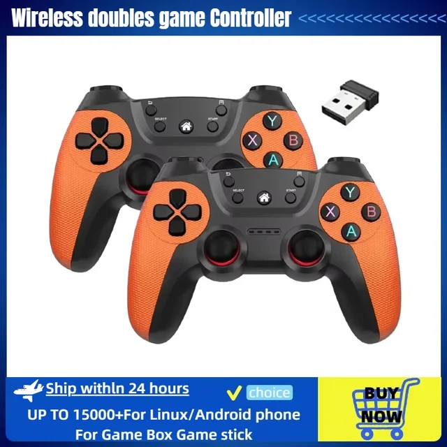 BOYHOM Wireless doubles game Controller For Linux/Android phone For Game Box Game stick PC Smart TV Box 2.4G gamepad Joystick