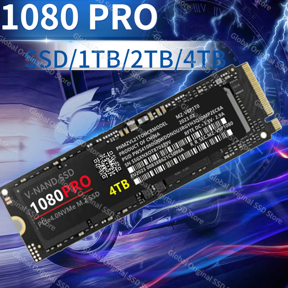 

Original SSD 4TB 1080PRO NVMe PCIe 4.0 M.2 2280 Internal Solid State Drive 1TB 2TB 16tb Hard Disk for Laptop Gaming Computer/PS5