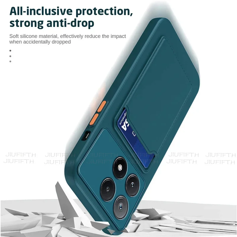 Silicone Card Slot Phone Case with Soft Wallet Holder