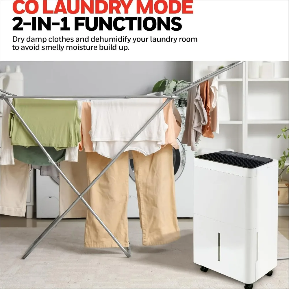 50-Pint Dehumidifier for 4,000 Sq Ft &ndash; Laundry Mode, Auto-Comfort Mode & Thermal Overload Protection Residential Dehumidifier