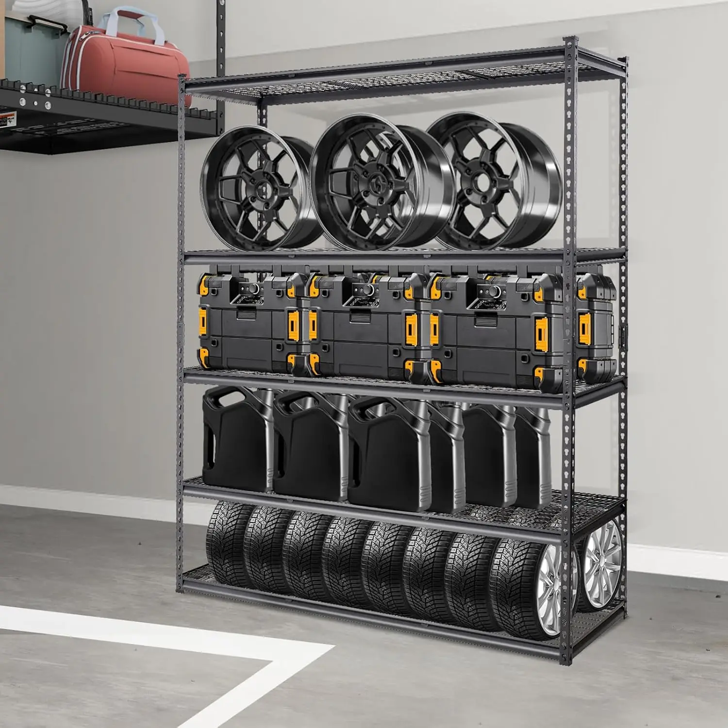 Storage Shelving Unit, 5-Tier Adjustable Storage Shelves, 60" L x 24" W x 78" H Heavy Duty Garage Storage Shelves 2
