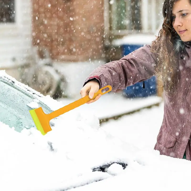 Car Glass Ice Scrapers Handheld Window Snow Removal Shovel for Vehicle Long Handle Ice Scrapers for Truck SUV RV Convertible Car