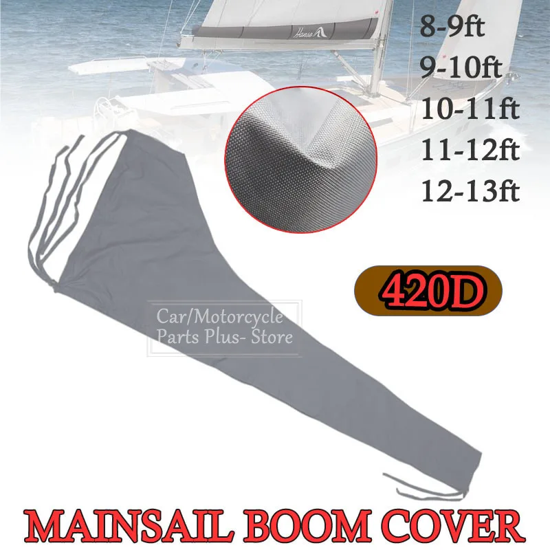 

420D Waterproof Mainsail Boom Cover Boat Cover Anti UV Windproof Sunshade Sail Cover Silver Anti Scratch Dustproof Cover