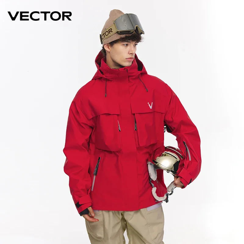 Ski Wear Women Man Hooded Sweater Reflective Trend Wear Thickened Warmth and Waterproof Ski Equipment Suit Waterproof raincoat