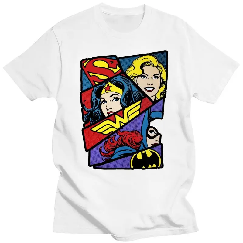 Мужская одежда 100% хлопок чудо логотип Supergirl Batgirl черная футболка |