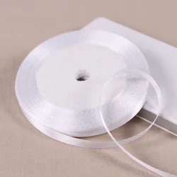 Luxurious Silk Satin Ribbon Collection - 22 Meters Per Roll - Multiple Color Options for Wedding Decor and DIY Crafts (WHITE)