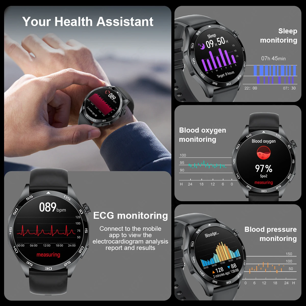 2026 Men New Smartwatch Bluetooth Call Waterproof Sports Fitness Smart Watches ECG Heart Rate Monitoring Health Smart Bracelets 3